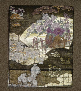 刺繍袋帯、じゅらく帝王紫袋帯、爪織り本綴れ袋帯、ローケツ染め名古屋
