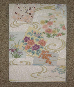 刺繍袋帯、じゅらく帝王紫袋帯、爪織り本綴れ袋帯、ローケツ染め名古屋